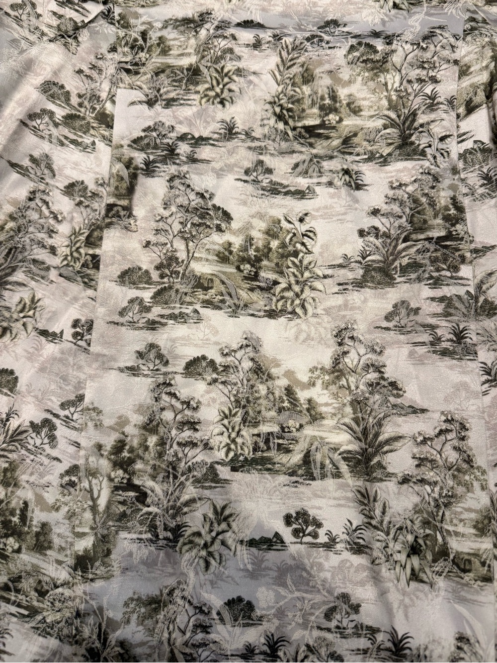 ANTONIO MELANI Ivory Maxi Dress with Olive Toile Print and Velvet Trim - Picture 2 of 13